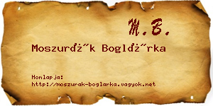 Moszurák Boglárka névjegykártya